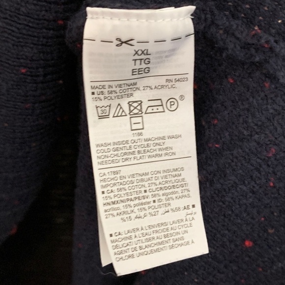 Blue with red speckled crew neck sweater - Picture 5 of 7